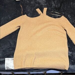 1. State Off-Shoulder Sweater in Tan